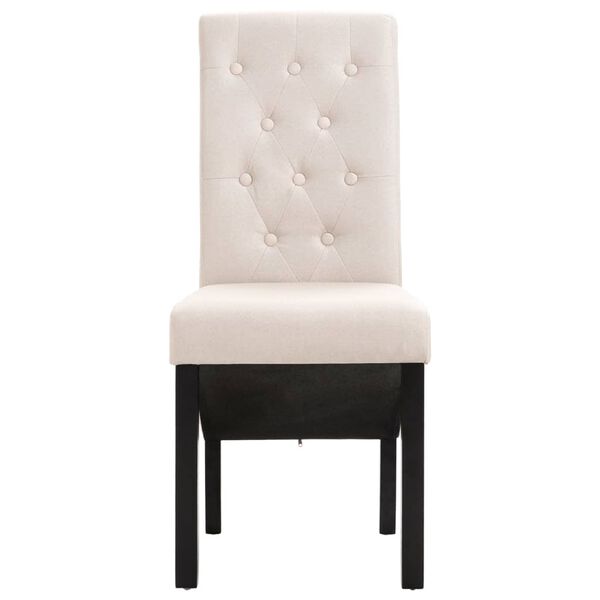 vidaXL Jedálenské stoličky 2 ks krémové látkové