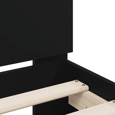 vidaXL Posteľný rám s čelom čierny 75x190 cm kompozitné drevo