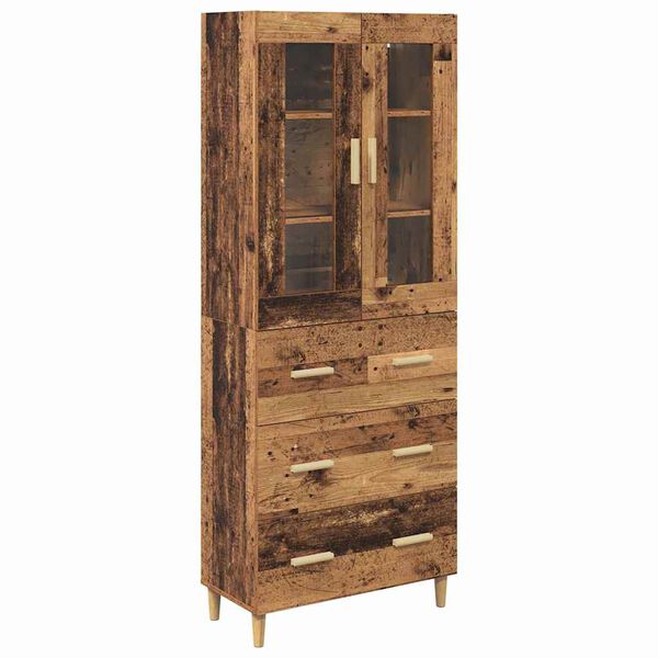 vidaXL Highboard so z&aacute;suvkou Star&eacute; drevo 69,5 x 34 x 180 cm