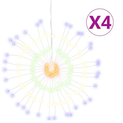 vidaXL Vianočná svietiaca hviezda 140 LED 4 ks viacfarebné 17 cm
