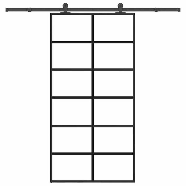 vidaXL Posuvn&eacute; dvere s kovan&iacute;m 102x205 cm ESG sklo a hlin&iacute;k