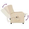 vidaXL Elektrické masážne kreslo krémové látkové