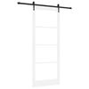 vidaXL Posuvn&eacute; dvere Biela 93 x 232 cm Mas&iacute;vne borovicov&eacute; drevo a sklo
