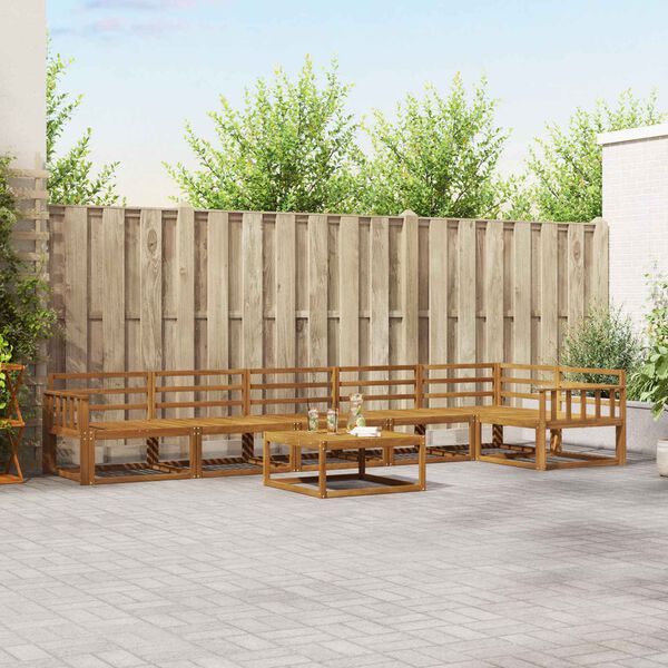 vidaXL Z&aacute;hradn&aacute; s&uacute;prava gaučov 7 pcs Pr&iacute;rodn&aacute; Pevn&eacute; ak&aacute;ciov&eacute; drevo