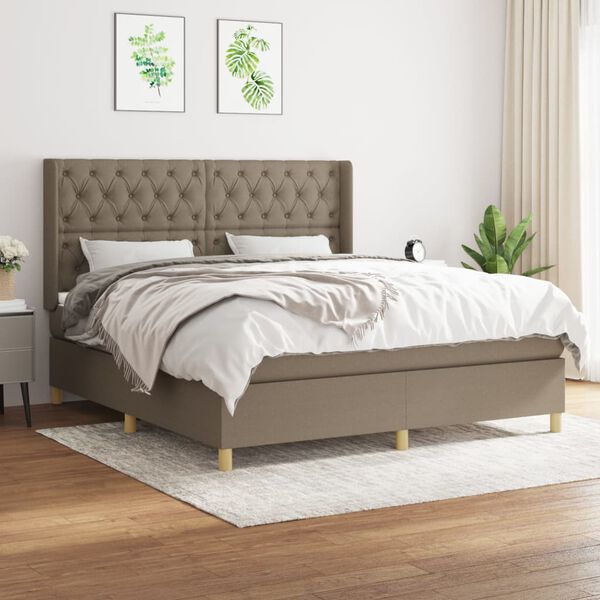 vidaXL Posteľn&yacute; r&aacute;m boxspring s matracom sivohned 160x200 cm l&aacute;tka
