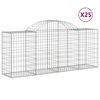 vidaXL Obl&uacute;kov&eacute; gabionov&eacute; ko&scaron;e 25 ks 200x50x80/100 cm pozink. železo