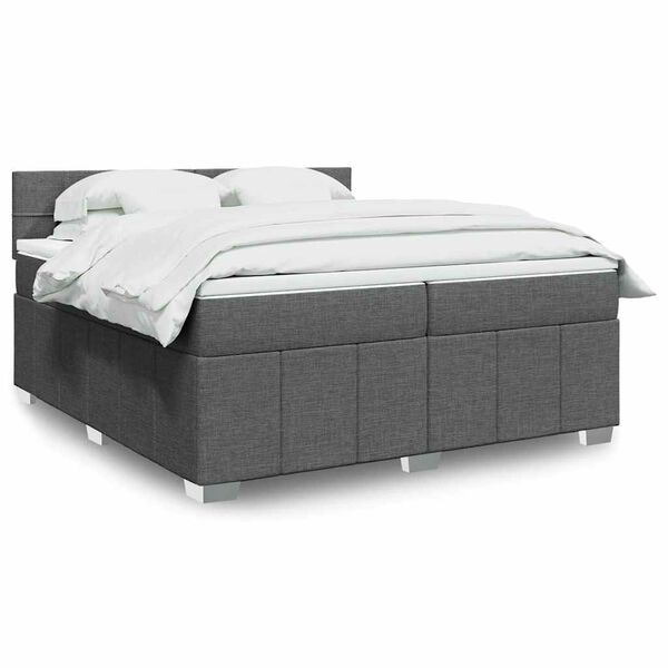vidaXL Boxspring posteľ s matracom tmavosiv&aacute; 200x200 cm l&aacute;tka