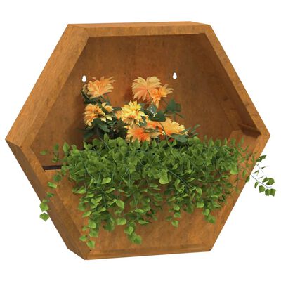 vidaXL Nástenné kvetináče 2 ks, hrdzavé, cortenová oceľ 46x10x40 cm