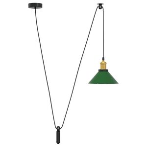 VidaXL Z&aacute;vesn&aacute; lampa v&yacute;&scaron;kovo nastaviteľn&aacute; E27 lesk zelen&aacute; &Oslash; 22 cm kov