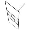 vidaXL Stena walk-in sprchy Čierna 80 x 195 x 0.5 cm Sklo a hliník