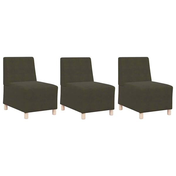 vidaXL Bezrúčková modulárna sofa jednotka 3 pcs Zelená 55 x 74 x 82 cm