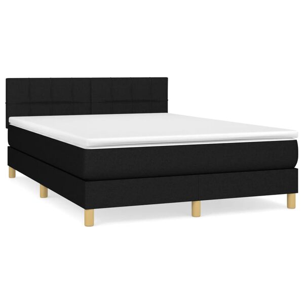 vidaXL Boxspring posteľ s matracom čierny 140x190 cm l&aacute;tka