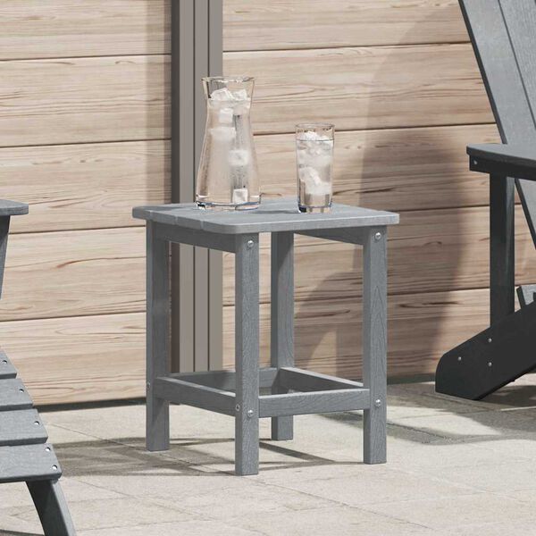 vidaXL Adirondack bočn&yacute; st&ocirc;l Svetlosiv&aacute; 38 x 38 x 46 cm HDPE