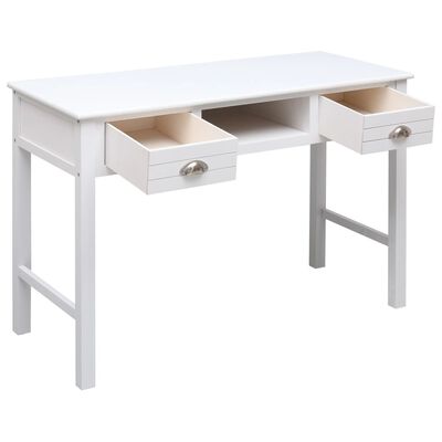 vidaXL Písací stôl biely 110x45x76 cm drevený