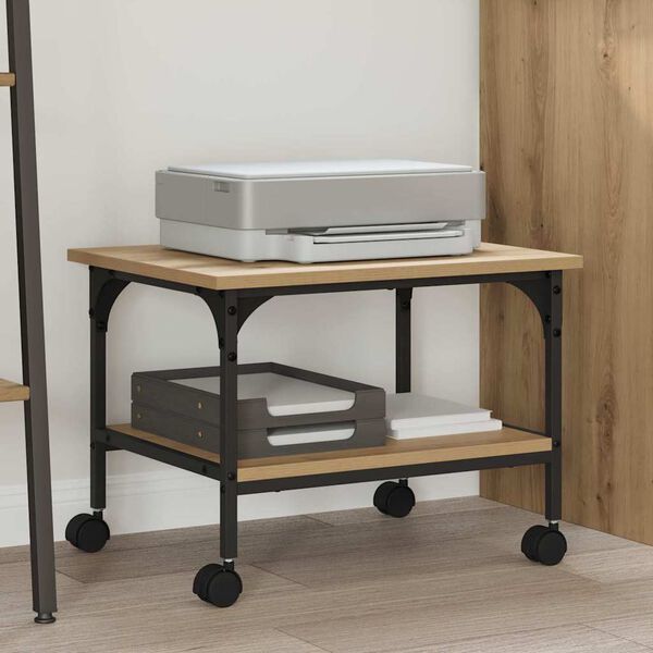 vidaXL Stojan na tlačiareň Remeseln&yacute; dub 50 x 40 x 38 cm