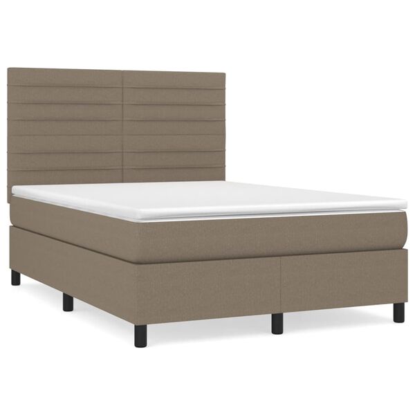 vidaXL Boxspring posteľ s matracom sivohned&yacute; 140x190 cm l&aacute;tka