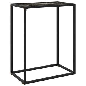 vidaXL Konzolov&yacute; stol&iacute;k čierny 60x35x75 cm tvrden&eacute; sklo