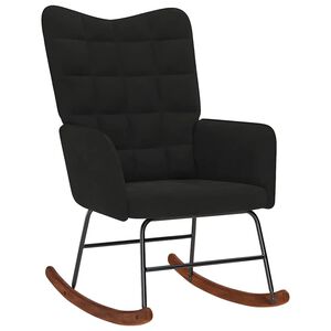vidaXL Hojdacie kreslo čierne zamatov&eacute;