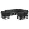 vidaXL Z&aacute;hradn&aacute; s&uacute;prava gaučov 12 pcs Čierna a tmavo&scaron;ed&aacute; Polyester