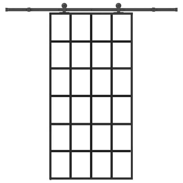 vidaXL Posuvné dvere s kovaním 102x205 cm ESG sklo a hliník