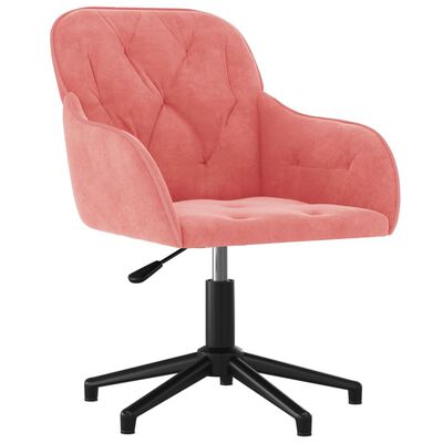 vidaXL Otočná kancelárska stolička ružová zamatová