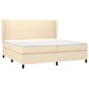 vidaXL Boxspring posteľ s matracom kr&eacute;mov&aacute; 200x200 cm l&aacute;tka