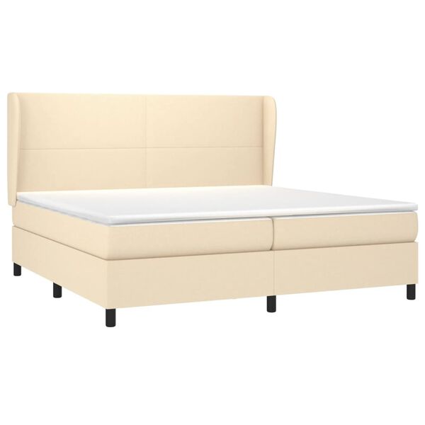 vidaXL Boxspring posteľ s matracom kr&eacute;mov&aacute; 200x200 cm l&aacute;tka