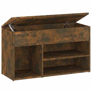 vidaXL Lavica na top&aacute;nky dymov&yacute; dub 80x30x45 cm spracovan&eacute; drevo