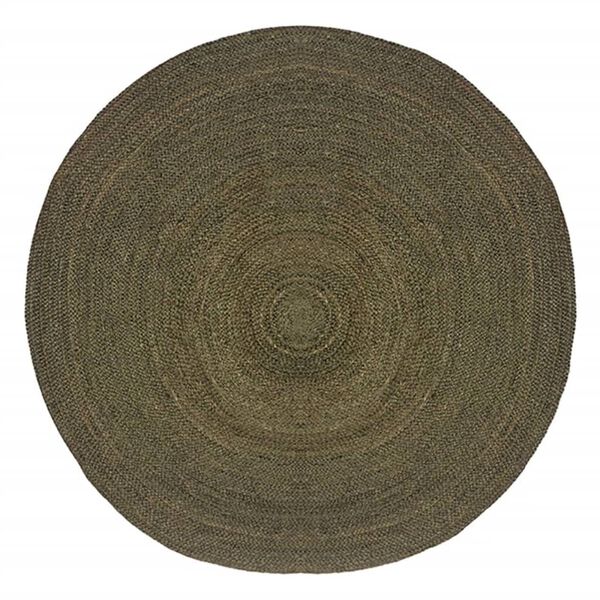LABEL51 Koberec Jute okr&uacute;hly 150x150 cm XL vojensk&yacute;