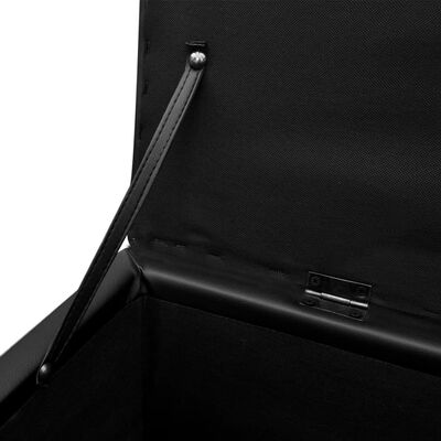 Skladovacie lavice z čiernej umelej kože 3 ks sada s podnožkou