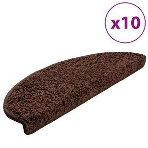 vidaXL Schodov&eacute; rohože 10 ks 65x21x4 cm hned&eacute; polkruhov&eacute; veľk&eacute;
