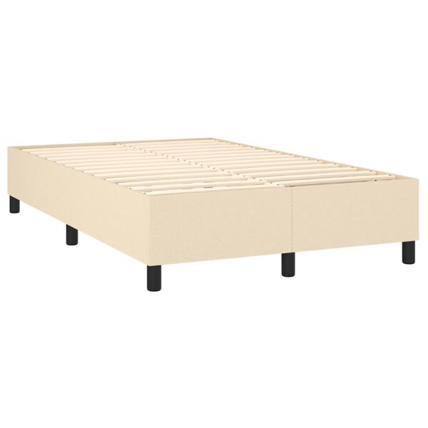 vidaXL Boxspring posteľ s matracom kr&eacute;mov&yacute; 140x190 cm l&aacute;tka