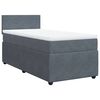 vidaXL Posteľn&yacute; r&aacute;m boxspring s matracom tmavosiv&yacute; 90x190 cm zamat