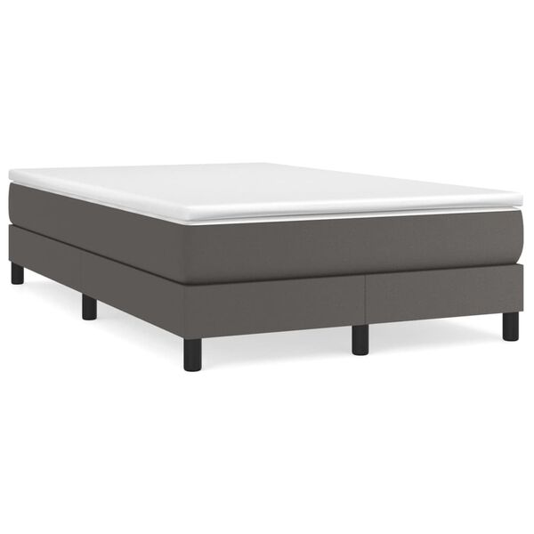 vidaXL Boxspring posteľ s matracom siv&aacute; 120x200 cm umel&aacute; koža
