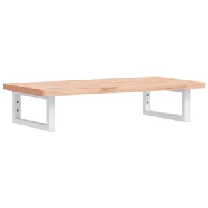 vidaXL Polica pod um&yacute;vadlo n&aacute;stenn&aacute; oceľ a bukov&yacute; mas&iacute;v