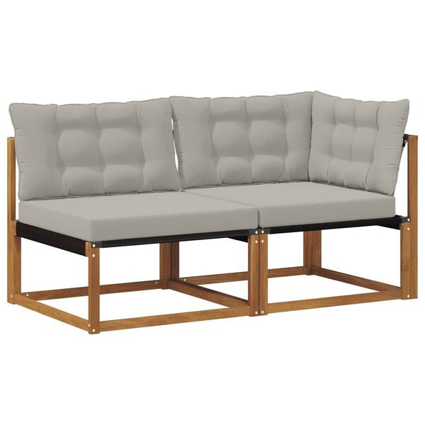 vidaXL Vonkaj&scaron;ia stredn&aacute; a rohov&aacute; pohovka s vank&uacute;&scaron;om 2 Kus Pr&iacute;rodn&aacute;