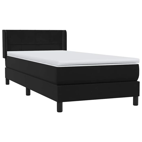 vidaXL Posteľn&yacute; r&aacute;m boxspring s matracom čierny 90x220 cm zamat