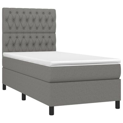vidaXL Boxspring posteľ s matracom tmavosivá 90x190 cm látka