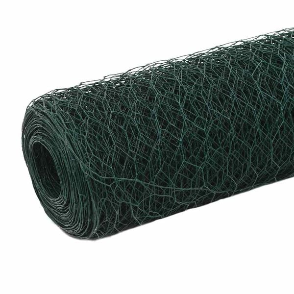 vidaXL Dr&ocirc;ten&eacute; pletivo oceľ potiahnut&aacute; PVC 25x1,5 m zelen&eacute;