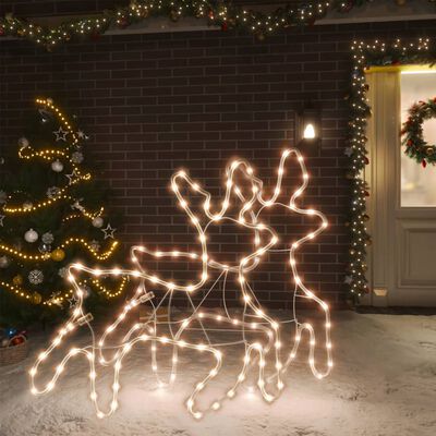 vidaXL Silueta vianočného soba LED 2 ks teplé biele 57x55x4,5 cm