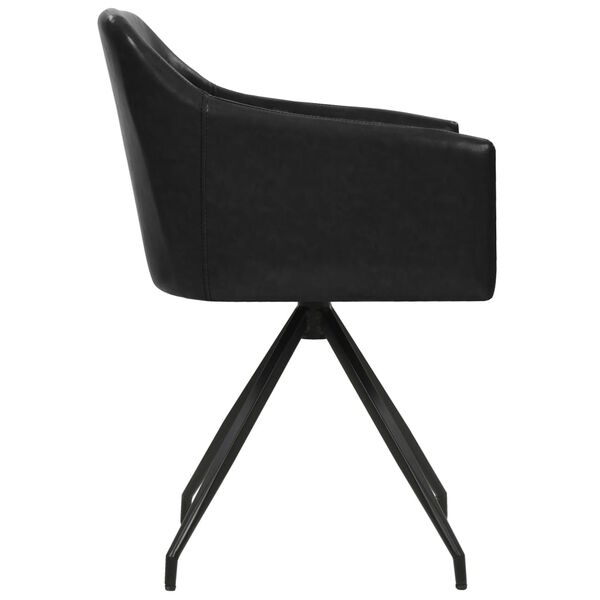 vidaXL Otočn&eacute; jed&aacute;lensk&eacute; stoličky 2 ks čierne umel&aacute; koža