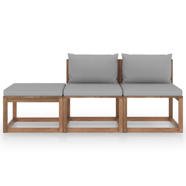 vidaXL 3-dielna paletov&aacute; s&uacute;prava s podložkami, impregnovan&aacute; borovica