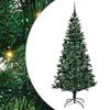 vidaXL Umel&yacute; predsvieten&yacute; vianočn&yacute; stromček Zelen&aacute; 210 cm PVC a kov