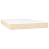 vidaXL Posteľný rám boxspring s matracom krémový 140x200 cm látka