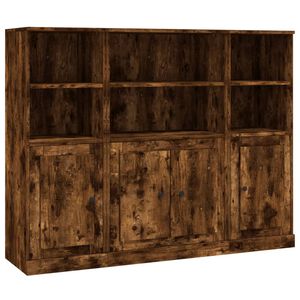vidaXL Vysok&eacute; skrinky 3 ks dymov&yacute; dub kompozitn&eacute; drevo