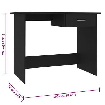 vidaXL Stôl čierny 100x50x76 cm drevotrieska