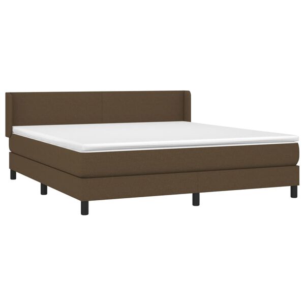 vidaXL Boxspring posteľ s matracom tmavohned&aacute; 180x200 cm l&aacute;tka