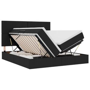 vidaXL LED &uacute;ložn&aacute; posteľ s matracom Čierna 180 x 200 cm L&aacute;tka