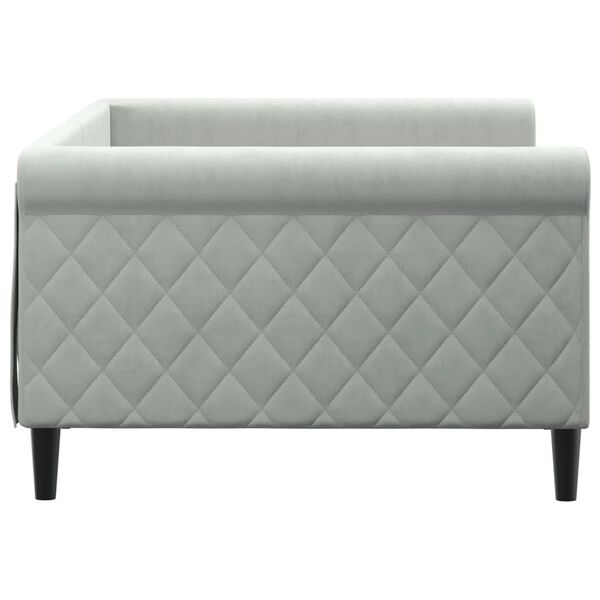 VidaXL Denn&aacute; posteľ bledosiv&aacute; 100x200 cm zamat