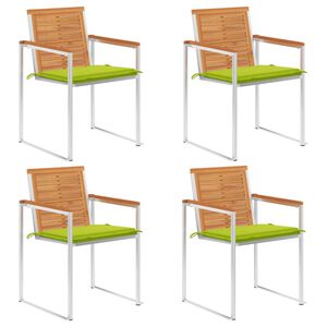 vidaXL Z&aacute;hradn&eacute; stoličky 4 ks s podložkami ak&aacute;ciov&yacute; mas&iacute;v